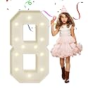 4FT Marquee Numbers, Large Light Up Numbers 8 for 8th 18th 80th Birthday Party Decorations, Giant Light Up Number for Anniversary Decor, 4 Feet Mosaic Number 8 with LED Lights DIY Kit