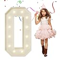 4FT Marquee Numbers, Large Light Up Numbers 0 for 10th 20th 30th Birthday Party Decorations, Giant Light Up Number for 2026 Graduation Prom Decor, 4 Feet Number 0 w/Lights DIY Kit