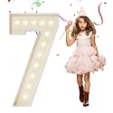 4FT Marquee Numbers, Large Light Up Numbers 7 for 7th 17th 70th Birthday Party Decorations, Giant Light Up Number for Anniversary Decor, 4 Feet Mosaic Number 7 with LED Lights DIY Kit