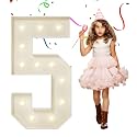 4FT Marquee Numbers, Large Light Up Numbers 5 for 5th 35th 50th Birthday Party Decorations, Giant Light Up Number for Anniversary Decor, 4 Feet Mosaic Number 5 with LED Lights DIY Kit