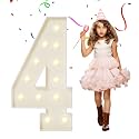 4FT Marquee Numbers, Large Light Up Numbers 4 for 4th 14th 40th Birthday Party Decorations, Giant Light Up Number for Anniversary Decor, 4 Feet Mosaic Number 4 with LED Lights DIY Kit