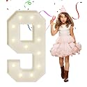4FT Marquee Numbers, Large Light Up Numbers 9 for 9th 19th 90th Birthday Party Decorations, Giant Light Up Number for Anniversary Decor, 4 Feet Mosaic Number 9 with LED Lights DIY Kit