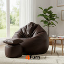 4FURN XXXL Bean Bag with Cushion & Footrest All with Beans Suitable For Teens Teardrop Bean Bag  With Bean Filling