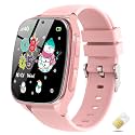 4G Kids Smart Watch - Smartwatch for Kids with SIM Card, SOS Call Camera Video Alarm Stopwatch AudioBook Music Games Pedometer Gift Toys for 4-12 Years Old Boys and Girls(Pink)