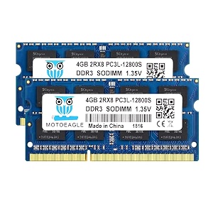 4gb ddr3l-1600 sodimm pc3l-12800s motoeagle 2rx8 ddr3 pc3 12800s 8gb kit 2x4gb 204-pin dual rank laptop memory