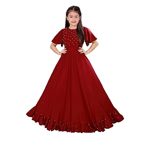 Girls Rayon Calf Length Dress