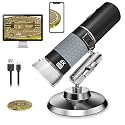 4K 3840x2160P Wireless Digital Microscope, Handheld HD USB Inspection Camera Endoscope 50x-1000x Magnification, Compatible with iPhone iPad Android Phone Tablet Windows Mac (with Stand)