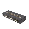 ​4K DVI Splitter 1X2 Switch Switcher 1 DVI-D Input and 2 Output Port for TV Monitor PC(USA Plug)