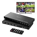 4K HDMI Multiviewer Switch 4x1 with PIP, PORTTA Quad Multi Viewer Seamless Switcher 4 in 1 Out with Toslink, 3.5mm Audio Output Support 4K 30Hz, 6 Viewing Modes, Downscaler, Compatible with PS4 Xbox