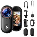 4K Mini Body Camera with 64GB Card, Thumb Action Camera Magnetic Mount 1.47" Screen, Wearable POV Camera for TikTok YouTube Vlogging Motorcycle Security