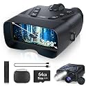 4K Night Vision Goggles, 58MP Full-Color Night Vision Binoculars with 10000mAh Rechargeable Battery, 64GB Card, 3.99" Screen and 1968FT Viewing Range for Camping Hunting & Security