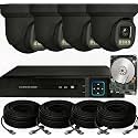 PoE Security Camera System Surveillance NVR Kits, 4pcs Cameras with Person/Pet/Vehicle Detection for 24-7 Recording（500GB HDD Inside）