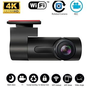 4k wifi dash camera for cars ultra hd front car camera recorder night vision g-sensor loop recording parking monitor motion detection app control supports screenless design
