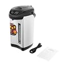4L Electric Water Boiler Dispenser 750W, 20 Min Fast Boil, 24H Keep Warm, 3 Modes Button/Touch/Manual, with Anti-Dry Burn Protection, Water Level Window, 304 Stainless Steel (Black)