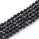 4mm 90pcs Natural Blue Sandstone Stone Beads, Songxi Small Faceted Round Loose Gemstone for Jewelry Making, DIY Art and Craft, Bracelet Necklace (1 Strand)