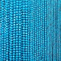 4mm 90pcs Natural Blue Turquoise Stone Beads, Songxi Small Faceted Round Loose Gemstone Beads for Jewelry Making, DIY Art and Craft, Bracelet for Necklace (1 Strand)