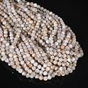 4mm 90pcs Natural Feldspar Jaspers Stone Beads, Songxi Small Faceted Round Loose Gemstone Beads for Jewelry Making, DIY Art and Craft, Bracelet for Necklace
