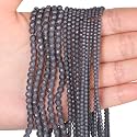 4mm 90pcs Natural Matte Black Hematite Stone Beads, Songxi Small Faceted Round Loose Gemstone Beads for Jewelry Making, DIY Art and Craft, Bracelet for Necklace