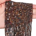4mm 90pcs Natural Pietersite Stone Beads, Songxi Small Faceted Round Loose Gemstone Beads for Jewelry Making, DIY Art and Craft, Bracelet Beads for Necklace (1 Strand)
