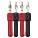 4mm Banana Socket ZZHXSM 4PCS Black and Red 4mm Male to Female Banana Jack Adapter Coupler Connector Extension Insulated 30V AC / 60V DC 10A Copper Banana Plug