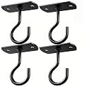 4Pack 2.5In Ceiling Hooks for Hanging Plants Outdoor Flower Basket Black