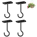 4Pack 4In Ceiling Hooks for Hanging Plants Outdoor Flower Basket Black