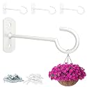 4Pack 6In Ceiling Hooks for Hanging Plants Outdoor Flower Basket White
