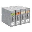 Sheet Organizers and Storage for Linen Closet, 4Pack Grey