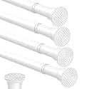4pack Spring Tension Curtain Rods 23-46 Inch Adjustable White Tension Rod