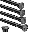 4pack Spring Tension Curtain Rods 18-36 Inch Adjustable Black Tension Rod