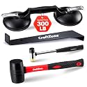 4PC Laminate Flooring Tools, Floor Gap Repair Tool Set with Suction Cup &amp; Rubber Mallet Hammer, Fixer Tool for Floating Wood Floors