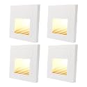 Arotelicht 4Pcs 120V LED Indoor Step Light, Warm White 3000K Recessed Wall Light, Stair Light for Staircase, Kitchen,Bedroom,Livingroom,Cabinet,1.5W White