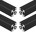 4pcs 150mm T Slot 2020 Aluminum Extrusion European Standard Anodized Linear Rail for 3D Printer Parts and CNC DIY Black(5.9inch)