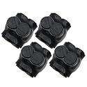 4PCS 2 Port Insulated  Splice Connector Black Interconnect Terminals 3/0-6AWG Wire Range 7/32" Allen Hex and Pre-Filled with Oxidation Inhibitor 2.09" L*1.89" W*1.82" H (4PCS)
