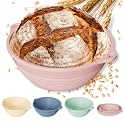 4Pcs 9" Silicone Banneton Bread Proofing Baskets with Dual Handles