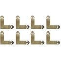 4Pcs Antique Embossing Brass Decorative Corner Protectors Braces Classical Furniture Tables and Chairs Cabinet Corner Guard Edge Cover (Pack of 2)