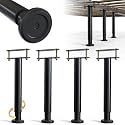 4Pcs Bed Frame Support Leg, Adjustable 14" to 23.6", Increase Under-Bed Storage Space, Extra Sturdy Steel Bed Risers with Wider Rubber Base, More Stable, for King/Queen Bed