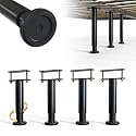 4Pcs Bed Frame Support Leg, Adjustable Height 5"-8.6", Extra Sturdy Steel Bed Frame Support Legs with Wider Rubber Base, More Stable/Quieter, Bed Slat Reinforcement Kit for King/Queen Bed
