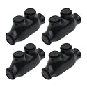 4pcs Black Insulated in-Line Splice Connector 2.64" L*0.89" W*1.42" H,2 4 6 8 10 14 Gauge Wire Connectors Dual Sided Entry Cable Splicers Pre-Filled with Oxide Inhibitors(4pcs)