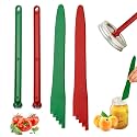 4Pcs Canning Kit-2Pcs Jar Lid Lifter Magnetic Lid Lifter and 2Pcs Canning Bubble Popper Bubble Remover for Canning Supplies Starter Kit,Canning Tools-Red&amp;Green