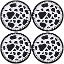 4PCS Bling Silicone Cup Holder Coaster – 2.75 Inch Universal Fit, Anti-Slip &amp; Shockproof, Cute Car Accessories for Girls (Cow Print)