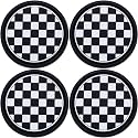 4PCS Car Cup Holder Coaster – 2.75 Inch Anti-Slip Auto Insert Cup Mat – Universal Fit for Women & Girls – Interior Decor Accessories (Checkerboard)