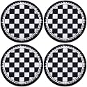 4PCS Car Cup Holder Coasters – Sparkly Bling Design, 2.75 Inch Silicone Insert, Anti-Slip &amp; Shockproof, Fits Most Vehicles (Checkerboard)