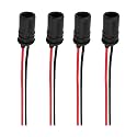 4PCS Car T10 Socket Pre-Wired Connector for Light Bulb, 194 W5W Round Female Socket Pre-Wired Harness Plug Adapter, T10 Extension Harness Plug Replacement, Universal for Vehicles