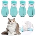 4Pcs Cat Boots for Cats Only Paw Covers Protectors Claws Shoes Paws Wound Boot Silicon Anti Scratch Cat Mittens for Bathing, Nail Clipping, Ears Cleaning, Treatment