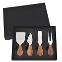 4Pcs Cheese Knife Set - Stainless Steel Cheese Knives with Acacia Wood Handle - Charcuterie Knife Set for Party and Holiday