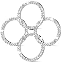4Pcs Crystal Rhinestone Ring for Car Decor, Car Volume and Tune Knobs Ring Emblem Sticker,Auto Engine Start Stop Decoration Crystal Interior Ring Decal for Vehicle Ignition Button-Silvery