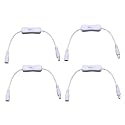 4Pcs Inline Cord Switch, AC120V 1A On/Off LED Light Switch Controller for LED Desk Lights Bedroom Table Lamp