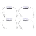 4Pcs Inline Cord Switch, AC120V 1A On/Off LED Light Switch Controller Suitable for Bedroom Table Lamp LED Desk Lights
