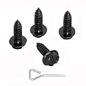 QiqaMole 4PCS License Plate Screws for Car, Rustproof Stainless Steel Screws, License Plate Bolts, Stainless Fasteners for License Plates with Screwdriver (Black, 4 PCS)